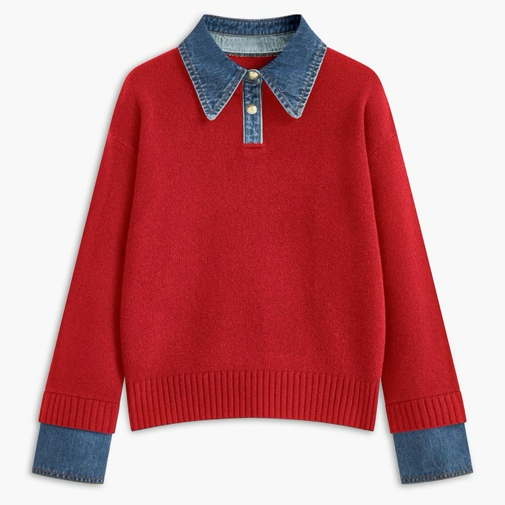 Commense 2 in 1 Medium Panel Lapel Sweater NWT